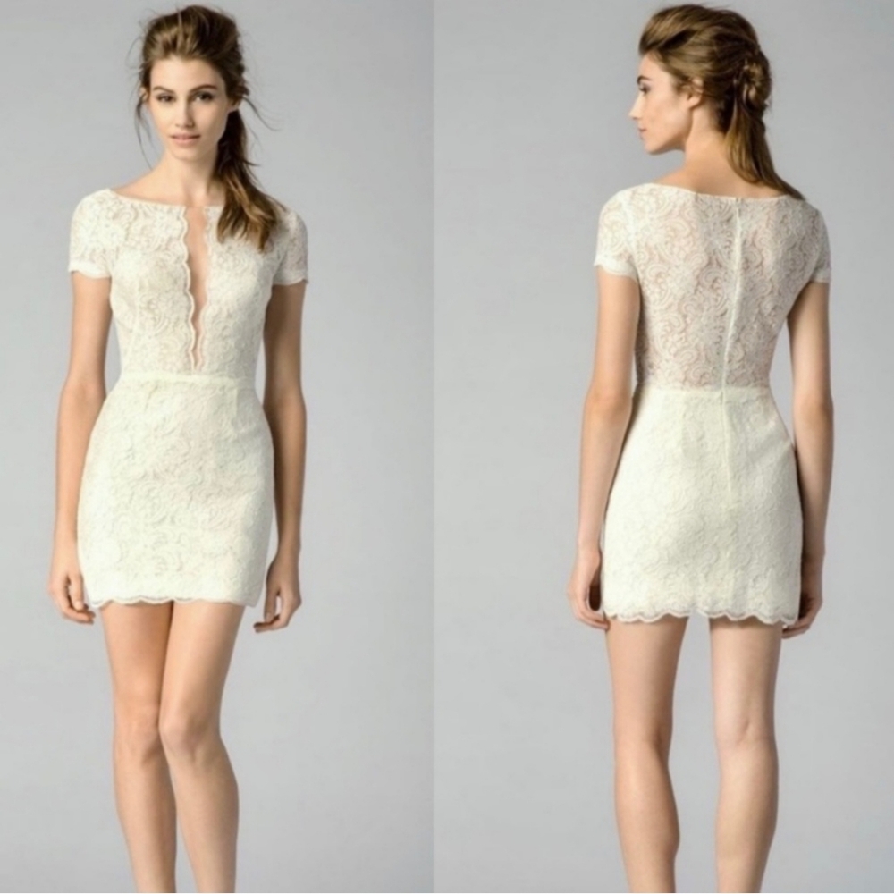 FINALSALE! ENCORE By WATTERS Elegant Cream Lace Dress Sz 00